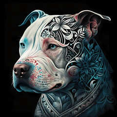 Portrait of a Pitbull Dog
