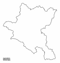 Sofia city outline map