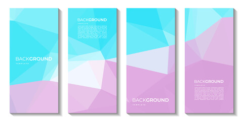 Fototapeta premium a set of brochure with colorful background. banners design. triangle shapes. lowpoly design.