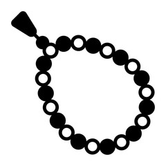 A chain of holy beads for worship concept of tasbih, holy rosary icon