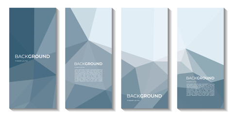 a set of brochure with colorful background. banners design. triangle shapes. lowpoly design.