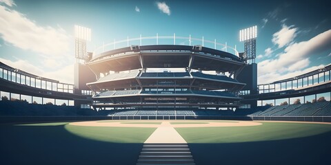 baseball grand arena,digital illustration generative AI
