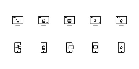 Shopping icon set. Vector illustration.