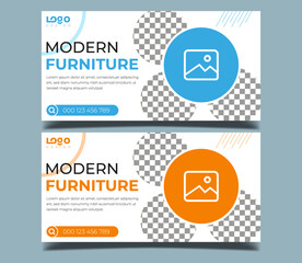 Furniture sale for social media post and web banner template, Editable social media post template, furniture sale promotion social media banner template