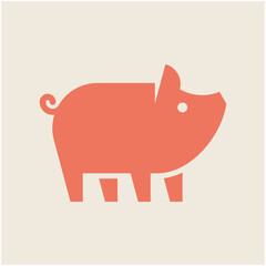 Pig Logo. Icon design. Template elements