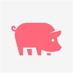 Pig Logo. Icon design. Template elements