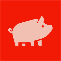 Pig Logo. Icon design. Template elements