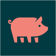 Pig Logo. Icon design. Template elements