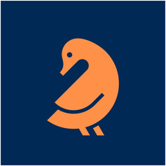 Duck Logo. Icon design. Template elements