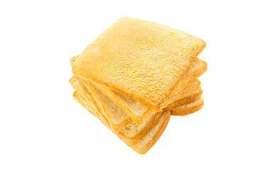 yellow toaster bread isolated on white background