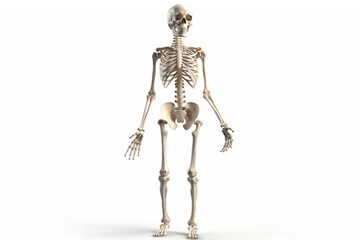 human skeleton on a white background. generative ai