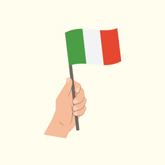 Flag of Italy, Hand Holding flag