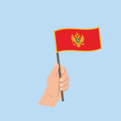 Flag of Montenegro, Hand Holding flag