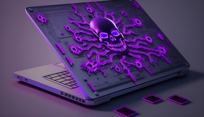 Fototapeta premium Laptop Virus Computer Virus Notebook Virus Table Virus