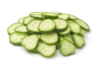Heap of fresh sliced cucumbers