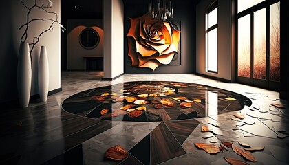 floor tile is beautiful, patterned, simple