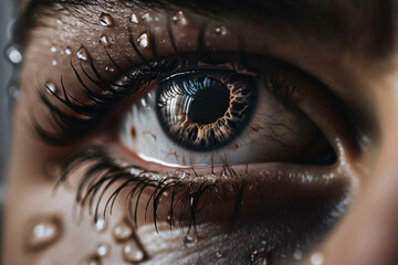 Eye macro image. Generative AI illustration