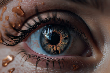 Eye macro image. Generative AI illustration