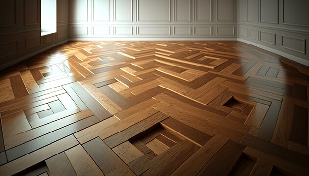 wooden parquet is beautiful, patterned, simple