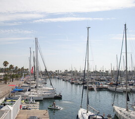 The many yachts and boats are in port.