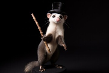 Sophisticated Ferret with Top Hat