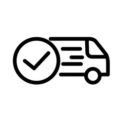 parcel business icon with black outline style. business, icon, checklist, symbol, document, vector, report. Vector illustration