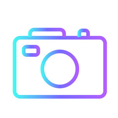 camera business icon with purple blue outline style. business, icon, checklist, symbol, document, vector, report. Vector illustration