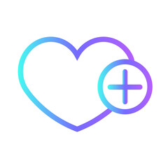 heart business icon with purple blue outline style. icon, storage, business, symbol, set, vector, service. Vector illustration