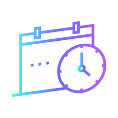 schedule business icon with purple blue outline style. icon, storage, business, symbol, set, vector, service. Vector illustration