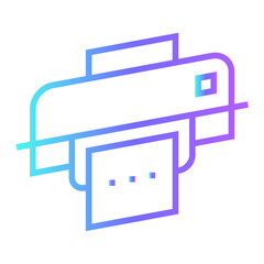 printer business icon with purple blue outline style. business, vector, group, icon, set, symbol, people. Vector illustration