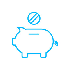 piggy bank business icon with blue outline style. icon, storage, business, symbol, set, vector, service. Vector illustration