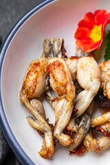 frog legs fried meat cuisine french food meal food snack on the table copy space food background rustic top view