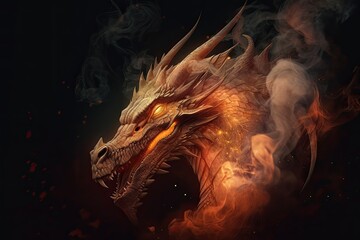 An Evil Creature of Legend: Dragon Flame and Smoke in the Dark Mythology: Generative AI