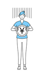 為替差損や円安のイメージ、女性看護師、理学療法士、作業療法士、言語聴覚士、看護助手