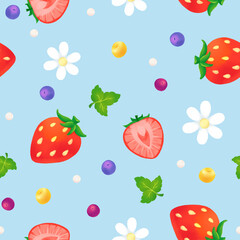 seamless pattern with strawberries