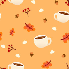 seamless pattern with coffee cups