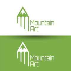 Mountain art logo template design. Eps10 vector illustration.