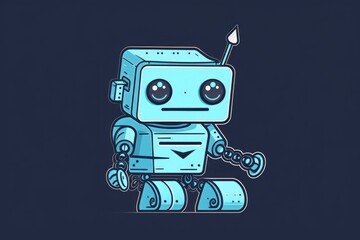 retro robot vector illustration ai chat