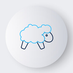 Line Sheep icon isolated on white background. Counting sheep to fall asleep. Colorful outline concept. Vector