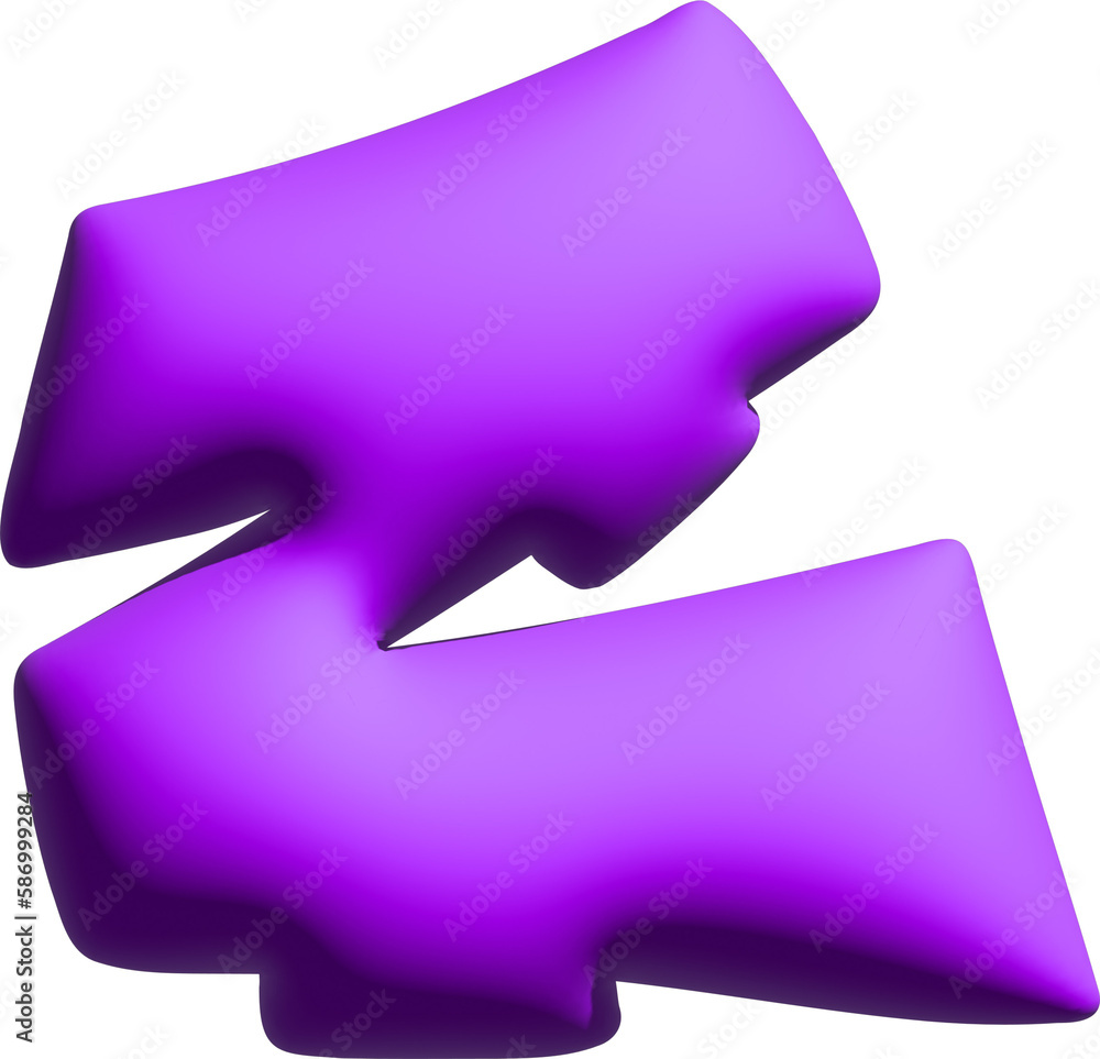 Poster 3d purple graffiti letter Z