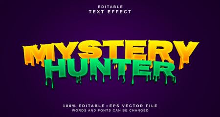 Editable text style effect - Mystery Hunter text style theme.