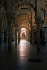 Fototapeta na wymiar Arches and columns of the Mosque-Cathedral of Cordoba, Andalusia, Spain.