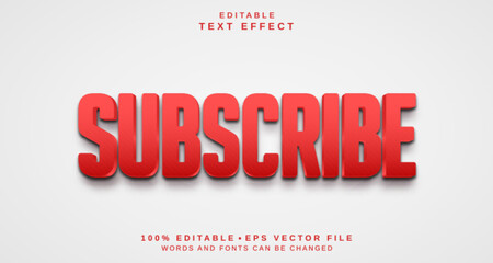 Editable text style effect - Subscribe text style theme.