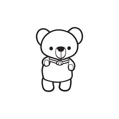 A cartoon of panda vector line art for coloring page.