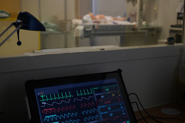 Control room of the pediatric resuscitation simulation course.