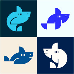 Shark Logo. Icon design. Template elements