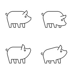 Pig Logo. Icon design. Template elements