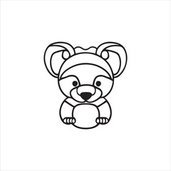 A cartoon of teddy bear vector line art for coloring book