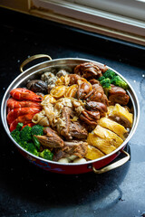 Chinese New Year food during Chinese New Year, assorted big Poon Choi