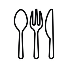Spoon, knife, fork icon. Ready to use vector elements for restaurant logo.